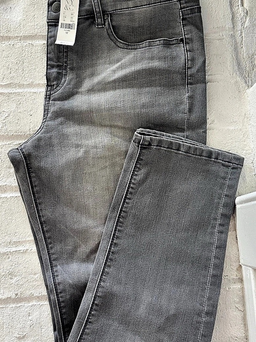 NY&C Low Rise Skinny Ankle Gray Waist 12 NWT